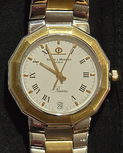 No Reserve - Baume & Mercier Riviera 34MM Quartz White Dial Two-Tone Bracelet (5131.3)