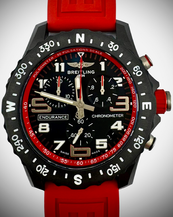 Breitling Endurance Pro Chronograph 44MM Quartz Black Dial Rubber Strap (X82310)