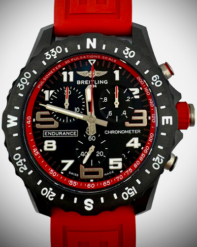 Breitling Endurance Pro Chronograph 44MM Quartz Black Dial Rubber Strap (X82310)