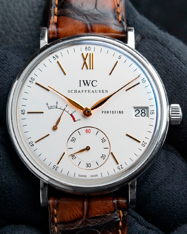 IWC Schaffhausen Portofino Hand-Wound 45MM Silver Dial Leather Strap (IW510103)