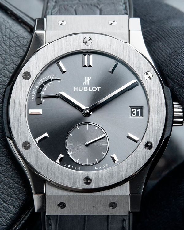 Hublot Classic Fusion Racing 45MM Grey Dial Leather Strap (516.NX.7070.LR)