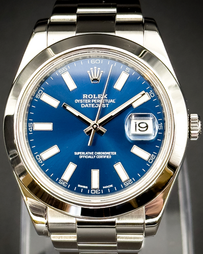 No Reserve - 2016 Rolex Datejust II 41MM Blue Dial Steel Bracelet (116300)