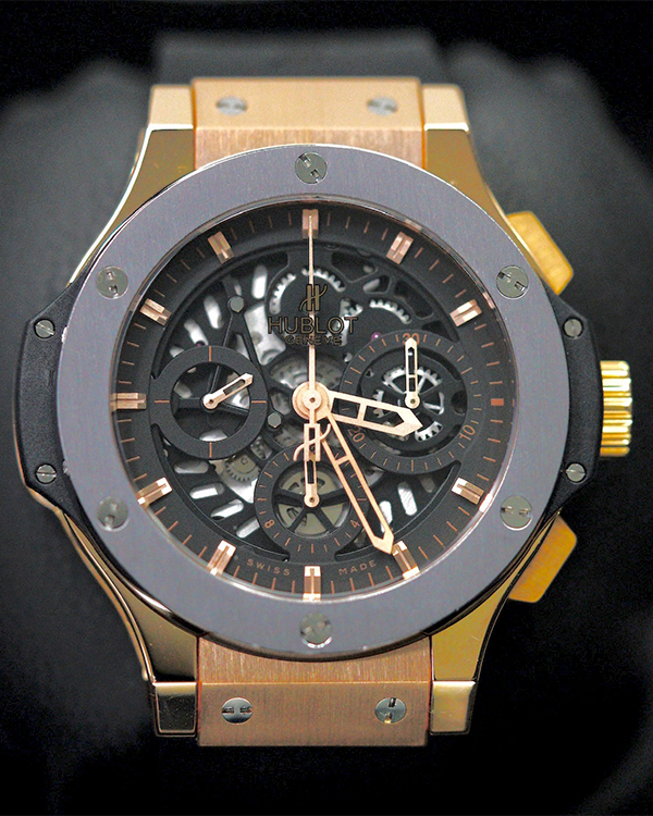 Hublot Big Bang Aero Bang Tantalum Bezel Rose Gold Case Skeleton Dial 44mm Limited Edition (310.PM.1180.RX)