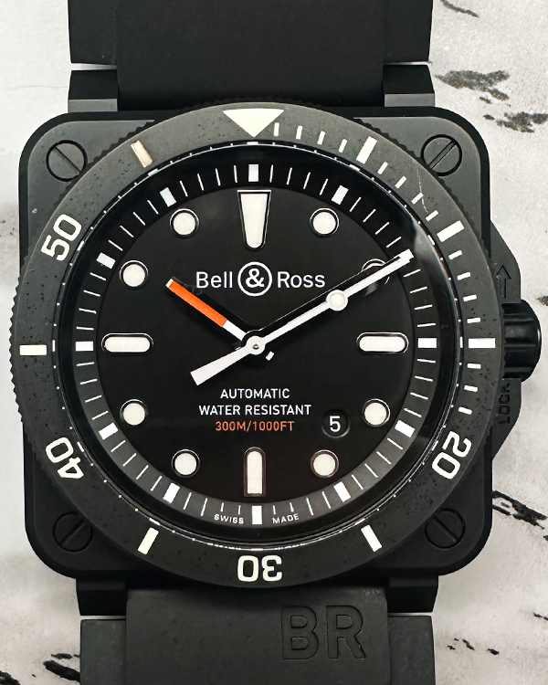 Bell & Ross BR 03-92 Diver Black Matte 42MM Black Dial Rubber Strap (BR 03-92-DIV-C)