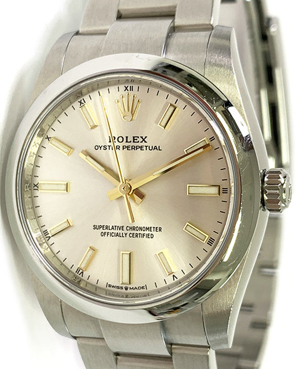 2022 Rolex Oyster Perpetual 34MM Silver Dial Oyster Bracelet (124200)