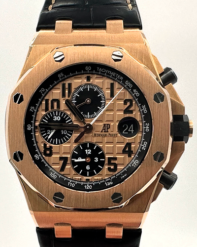 2014 Audemars Piguet Royal Oak Offshore Chronograph 42MM Champagne Dial Leather Strap (26470OR.OO.A002CR.01)