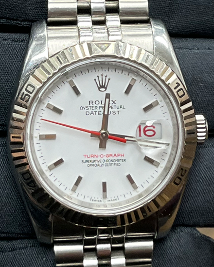 Rolex Datejust Turn-O-Graph 36MM White Dial Jubilee Bracelet (116264)