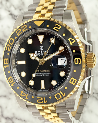 2023 Rolex GMT-Master II 40MM Black Dial Two-Tone Jubilee Bracelet (126713GRNR)