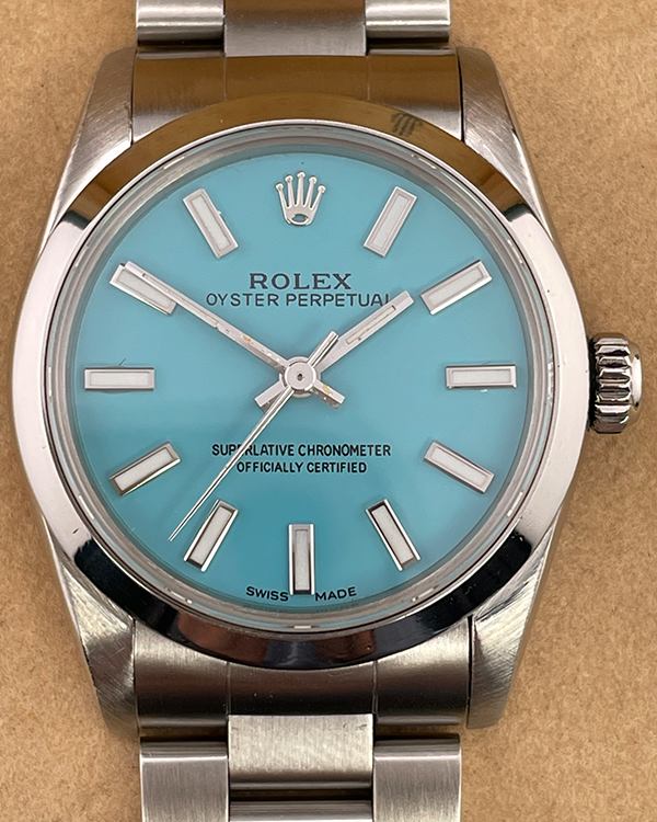 Rolex Oyster Perpetual 31MM Aftermarket Tiffany Blue Dial Oyster Bracelet (67480)