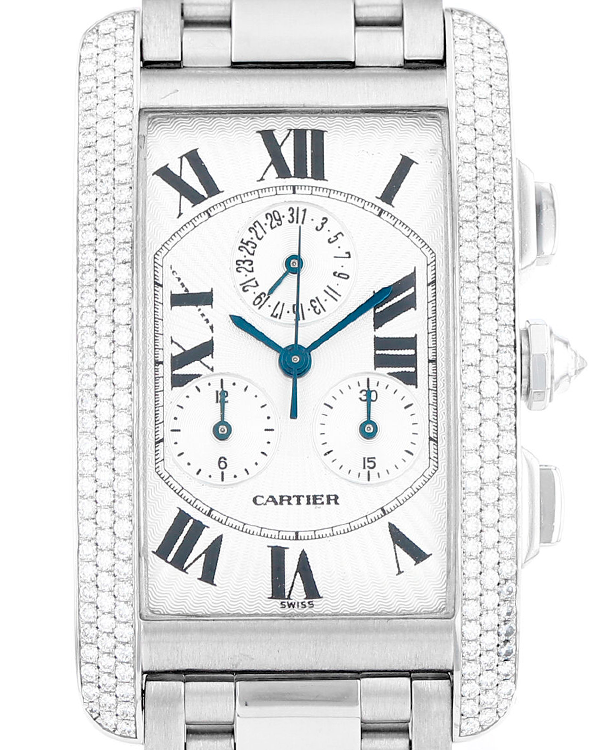 Cartier Tank Américaine 26MM Quartz Silver Dial White Gold Bracelet (2339)