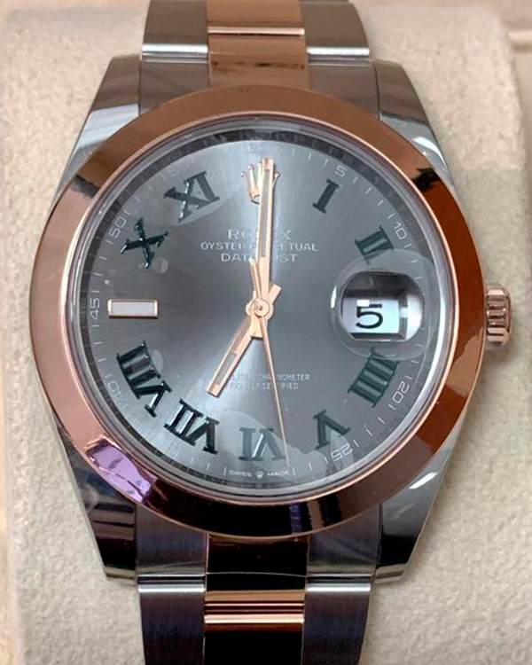 2023 Rolex Datejust 41MM Oystersteel and Everose Gold "Wimbledon" Slate Dial (126301)