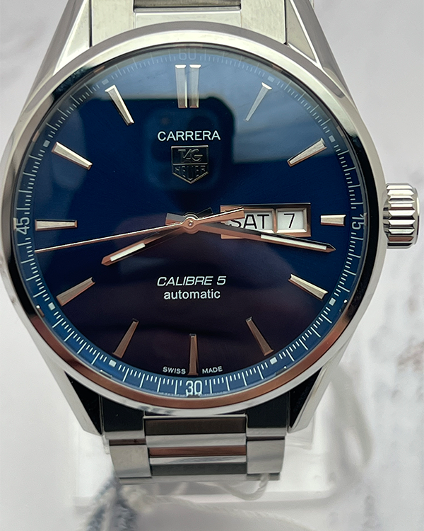 2022 TAG Heuer Carrera 41MM Blue Dial Steel Bracelet (WAR201E.BA0723)