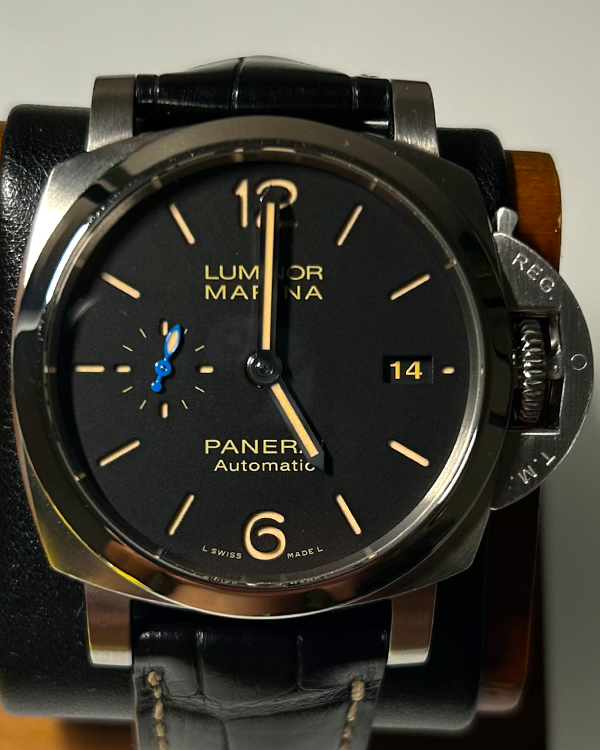 2018 Panerai Luminor Marina 1950 3 Days 42MM Black Dial Leather Strap (PAM01392)