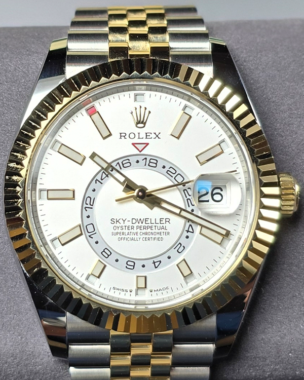 2023 Rolex Sky-Dweller 42MM White Dial Two-Tone Jubilee Bracelet (336933)