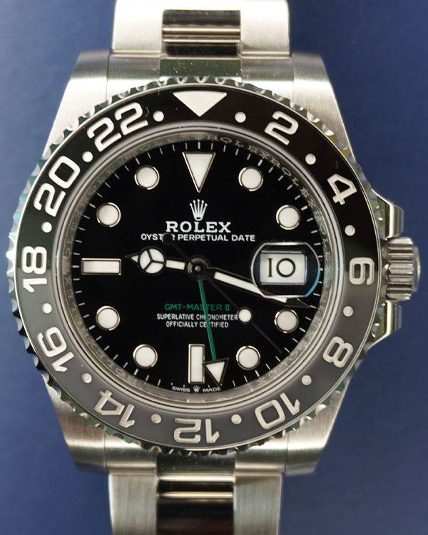 2024 Rolex GMT-Master II "Bruce Wayne" 40MM Black Dial Oyster Bracelet (126710GRNR)