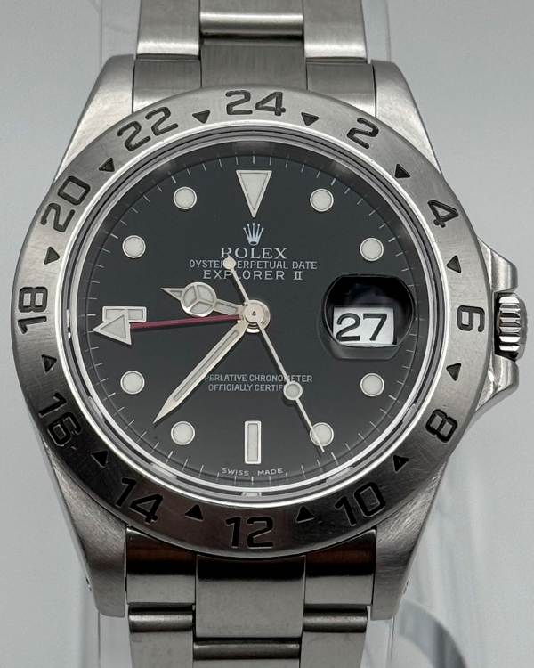 No Reserve - 2002 Rolex Explorer II 40MM Black Dial Steel Bracelet (16570)