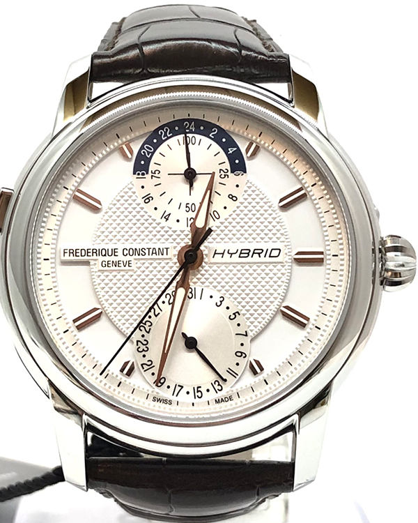 Frederique Constant Manufacture Classic Hybrid 42MM White Dial Leather Strap (FC-750V4H6)