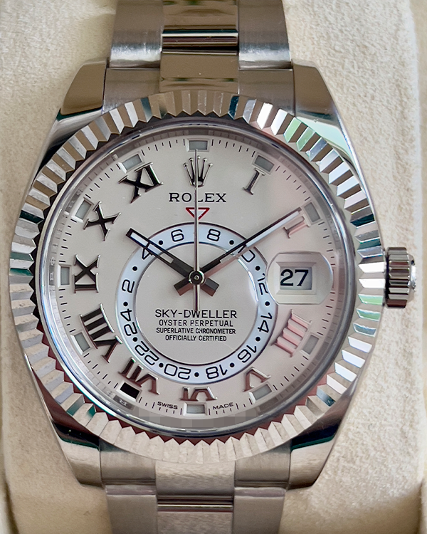 2019 Rolex Sky-Dweller 42MM Ivory Dial White Gold Oyster Bracelet (326939)