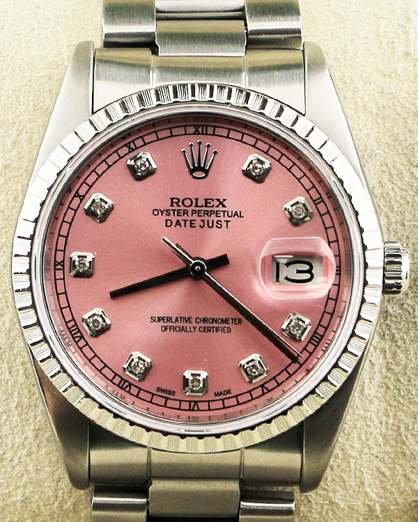 1989 (L Serial) Rolex Datejust 36MM Aftermarket Pink Dial Oyster Bracelet (16220)