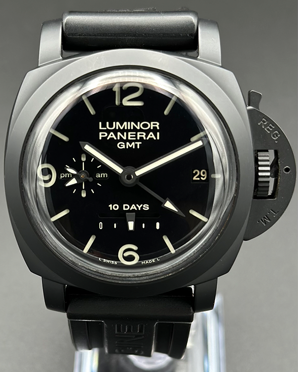 Panerai Luminor 10 Days GMT 44MM Black Dial Rubber Strap (PAM00335)