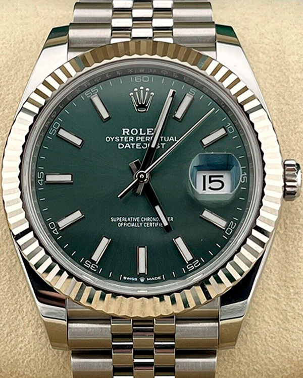 2024 Rolex Datejust 41MM Mint Green Dial Steel Jubilee Bracelet  (126334)