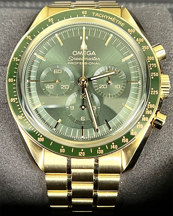 2023 Omega Speedmaster Moonwatch Professional Moonshine Gold Green Dial (310.60.42.50.10.001)