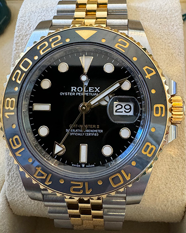 2023 Rolex GMT-Master II 40MM Black Dial Two-Tone Jubilee Bracelet (126713GRNR)