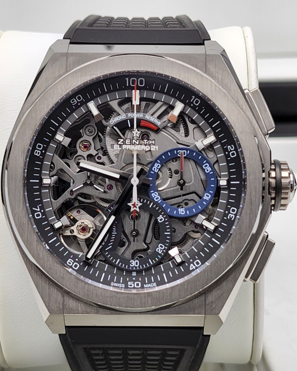 No Reserve - Zenith Defy El Primero 21 44MM Skeleton Dial Rubber Strap (95.9000.9004/78.R782)