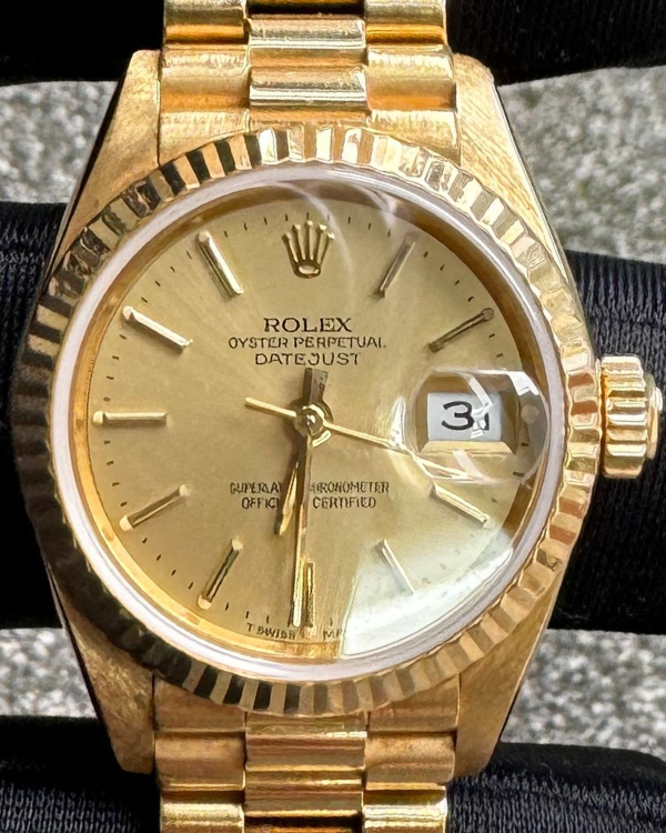 Rolex Lady-Datejust 26MM Champagne Dial President Bracelet (69178)