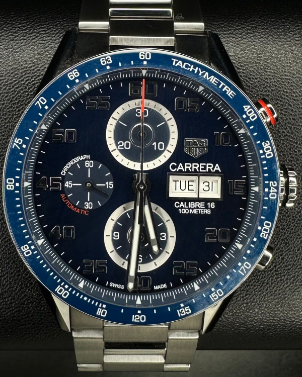 TAG Heuer Carrera 43MM Blue Dial Steel Bracelet (CV2A1V)