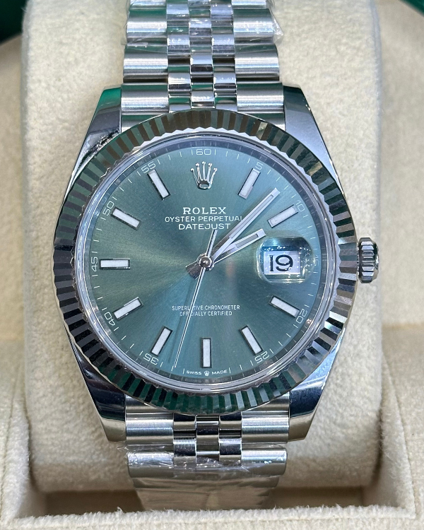 2022 Rolex Datejust 41MM Mint Green Dial Jubilee Bracelet (126334)