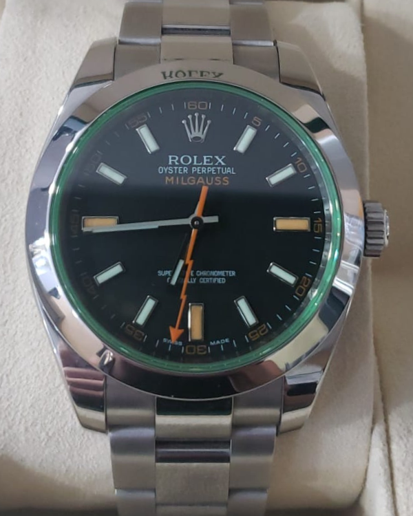 2009 Rolex Milgauss 40MM Black Dial Steel Bracelet (116400GV)