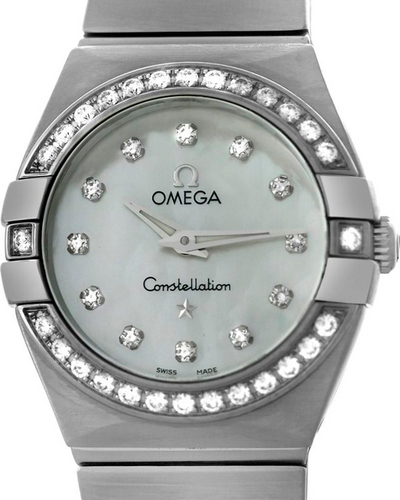 Omega Constellation 24MM Quartz Mother of Pearl Dial Steel Bracelet (123.15.24.60.55.001)