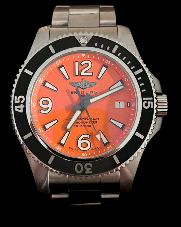 No Reserve - 2020 Breitling Superocean II 42MM Orange Dial Steel Bracelet (A17366)