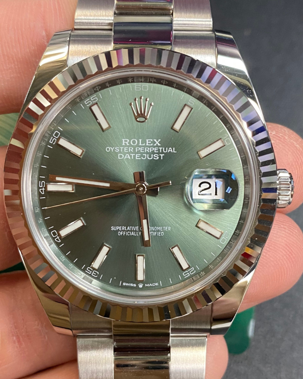 2022 Rolex Datejust 41MM Oystersteel Mint Green Dial (126334)