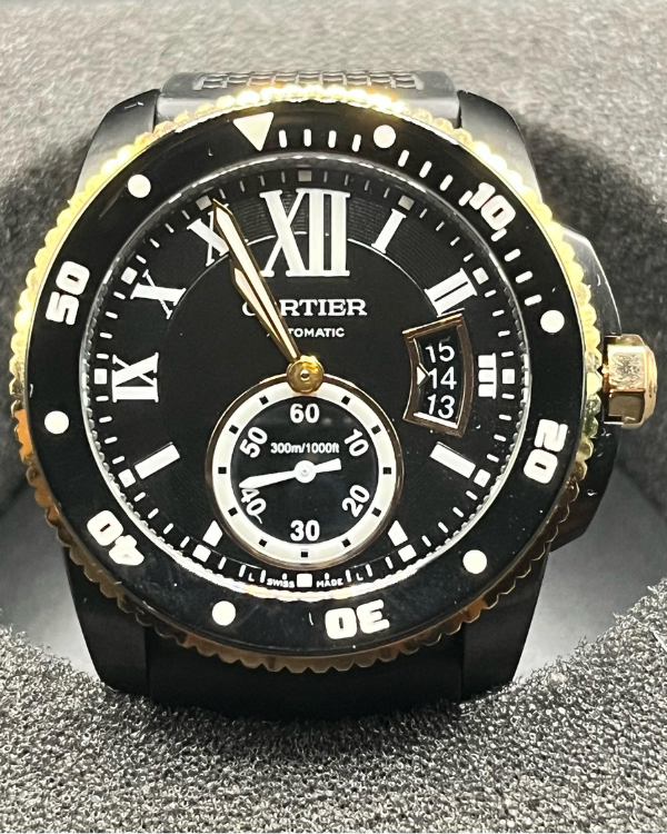 2018 Cartier Calibre de Cartier Diver 42MM Black Dial Rubber Strap (W2CA0004)