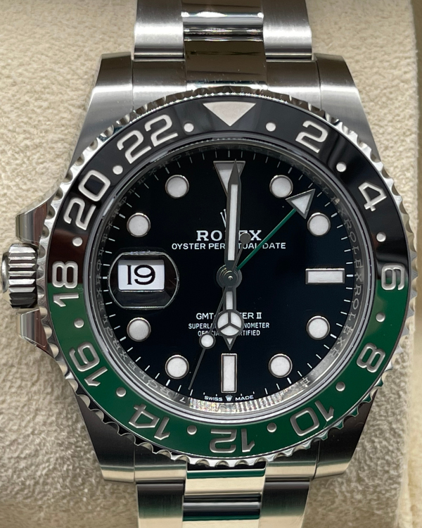 2023 Rolex GMT-Master II "Sprite" Oystersteel Black Dial (126720VTNR)