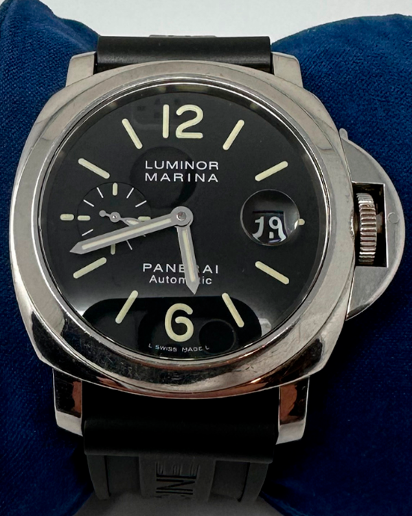 No Reserve - Panerai Luminor Marina 44MM Black Dial Rubber Strap (PAM00104)