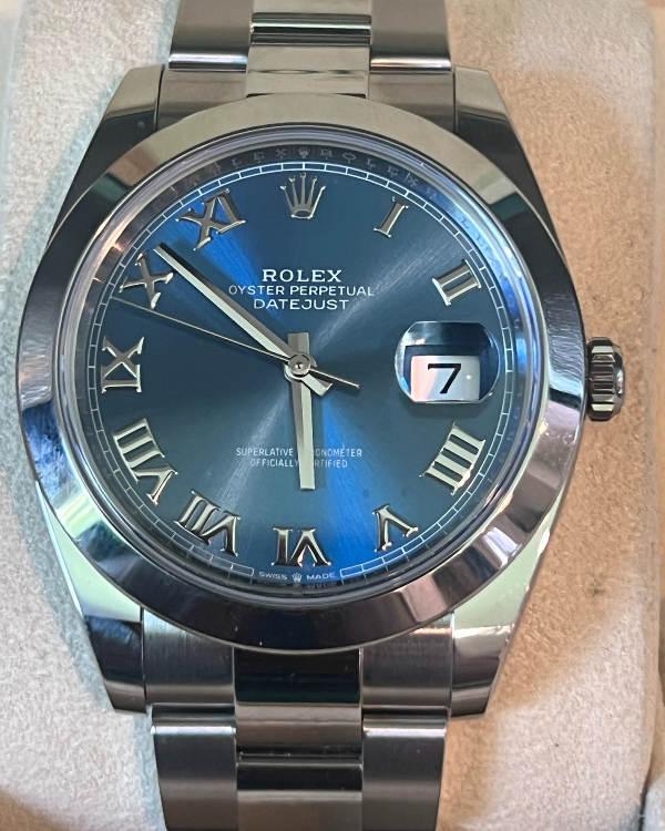 2023 Rolex Datejust 41MM Oystersteel Azzurro Blue Dial (126300)