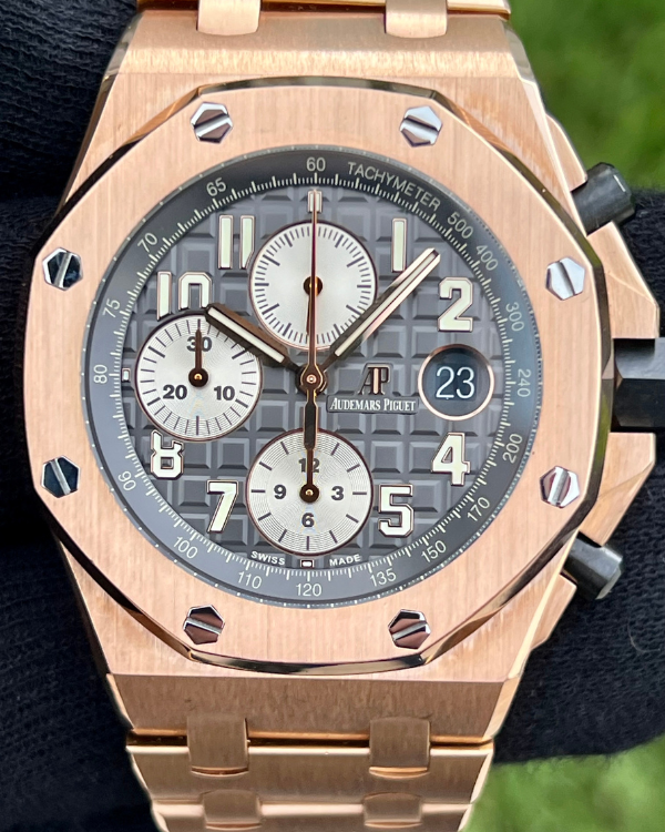 2016 Audemars Piguet Royal Oak Offshore Chronograph 42MM Rose Gold Grey Dial (26470OR)