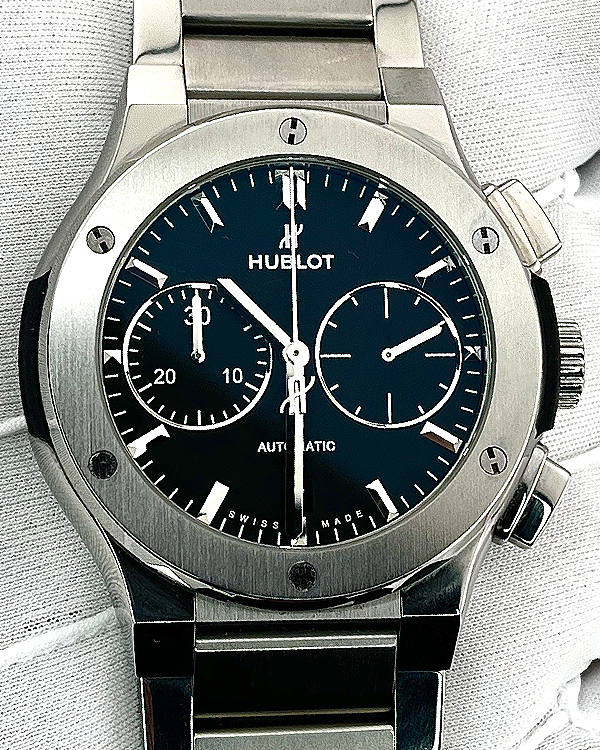 Hublot Classic Fusion Chronograph 45MM Black Dial Titanium Bracelet (520.NX.1170.NX)