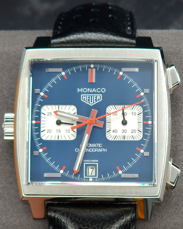 TAG Heuer Monaco Calibre 11 “Steve McQueen” Automatic 39MM Strap Blue Dial (CAW211P.FC6356)