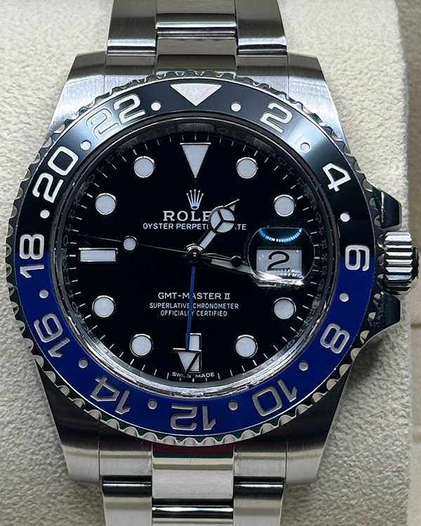 2016 Rolex GMT-Master II "Batman" 40MM Black Dial Oyster Bracelet (116710BLNR)