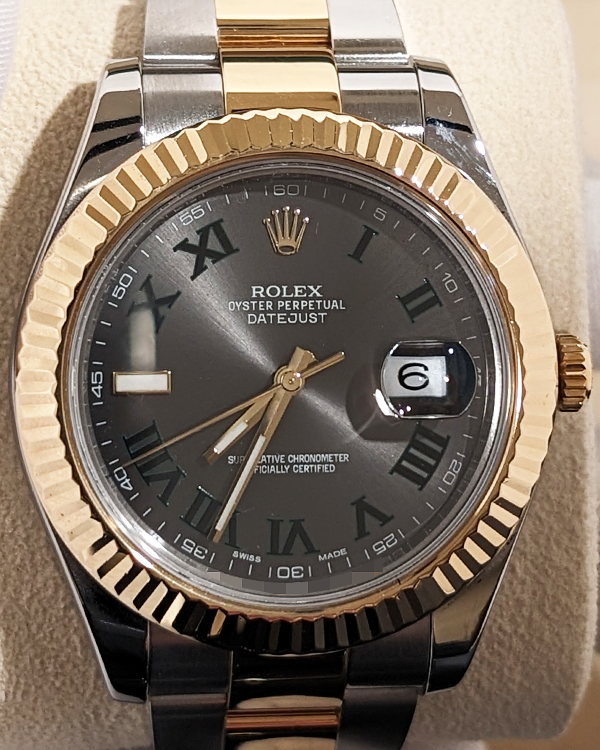 Rolex Datejust II "Wimbledon" 41MM Slate Dial Two-Tone Oyster Bracelet (116333)