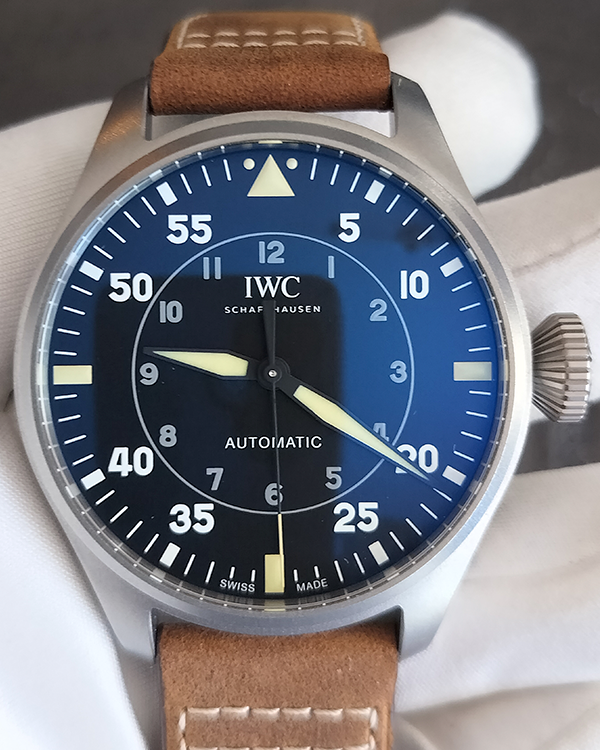 2021 IWC Schaffhausen Big Pilot 43MM Black Dial Leather Strap (IW329701)