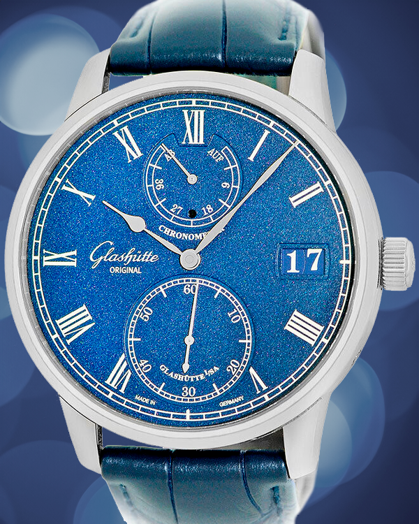 2024 Glashütte Original Senator Chronometer 42MM Blue Dial Leather Strap (1-58-01-05-34-30)