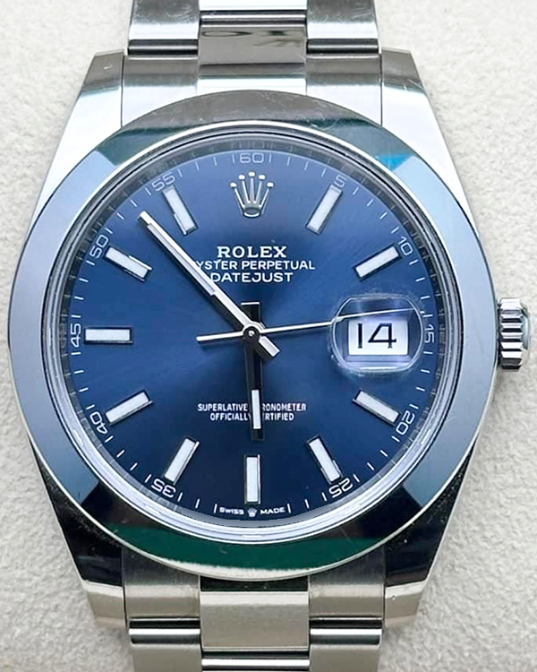 2019 Rolex Datejust 41MM Blue Dial Oyster Bracelet (126300)