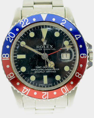 Rolex GMT-Master II "Pepsi" 40MM Black Dial Oyster Bracelet (16710)