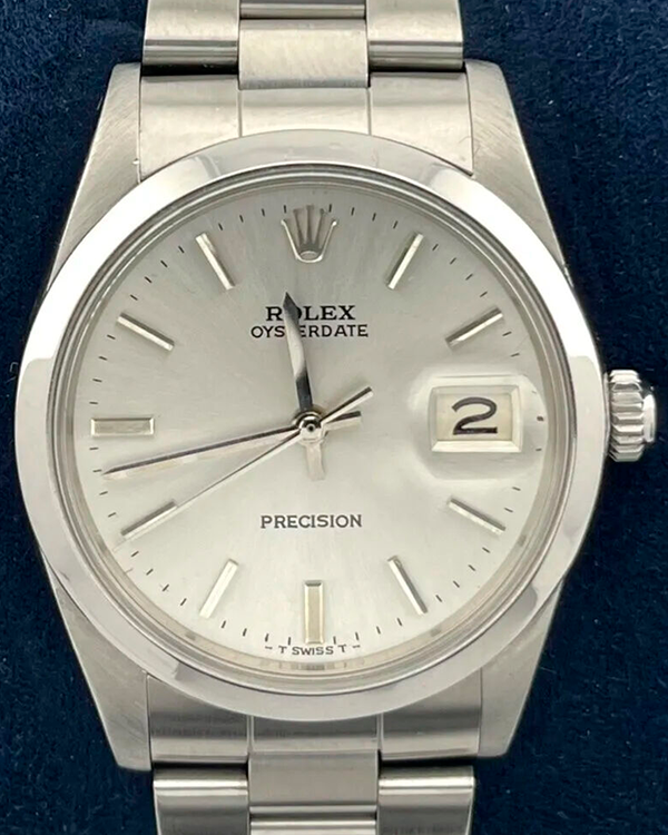 1967 (1.6 Million Serial) Rolex Oysterdate Precision 34MM Silver Dial Steel Bracelet (6694)