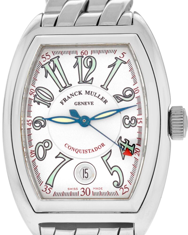 Franck Muller Conquistador 35MM White Dial Steel Bracelet (8000SC)